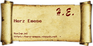 Herz Emese névjegykártya
